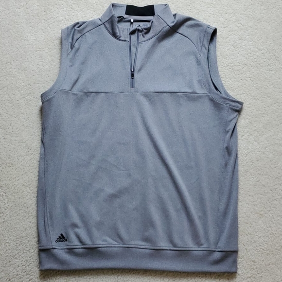 Adidas Mens Golf Club 1/4 Zip Vest, Grey, Sz L